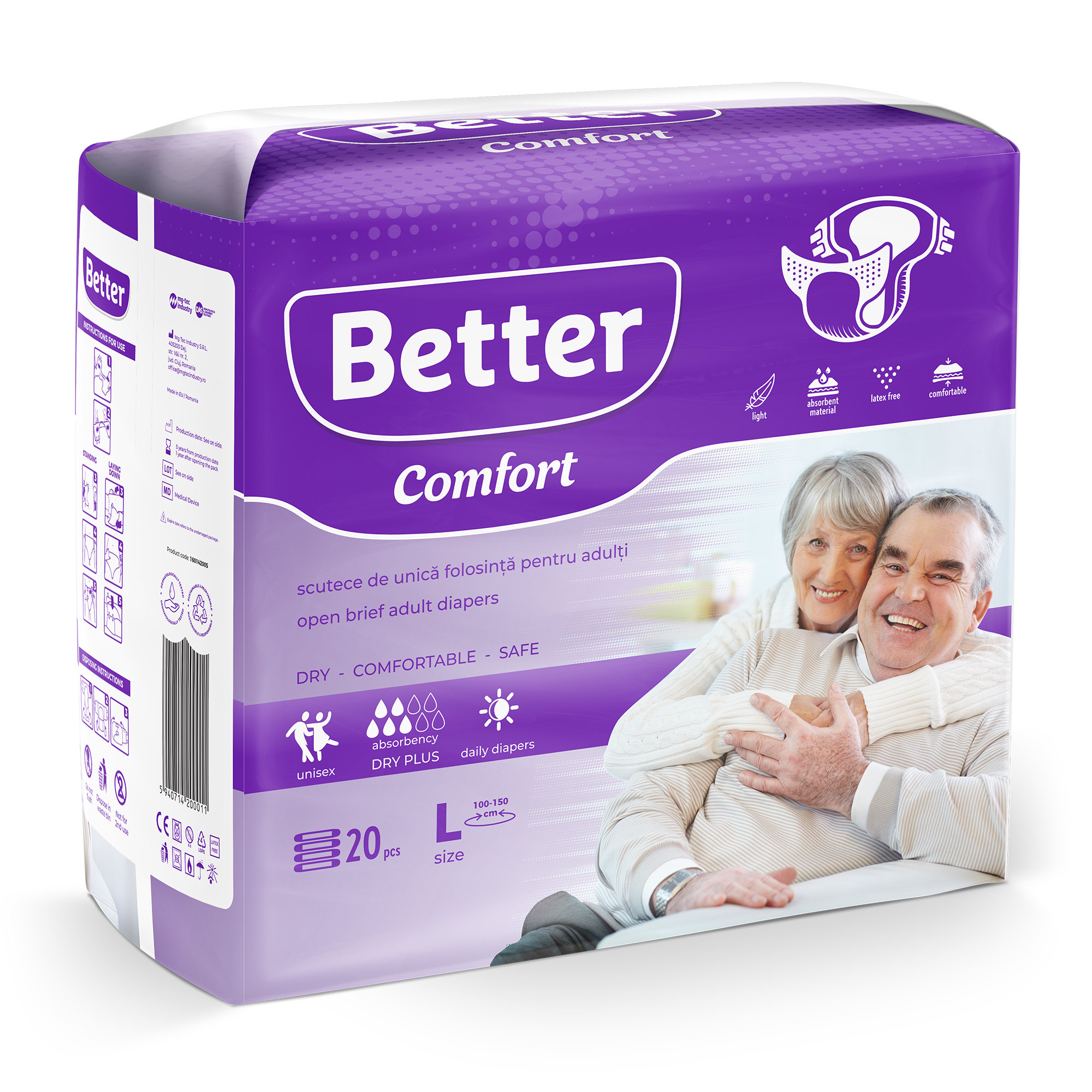 Better Comfort Erwachsenen Windeln, M-XL